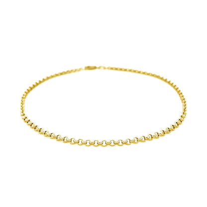 2.3mm 10k Yellow Gold Rolo Anklet by Bids.com