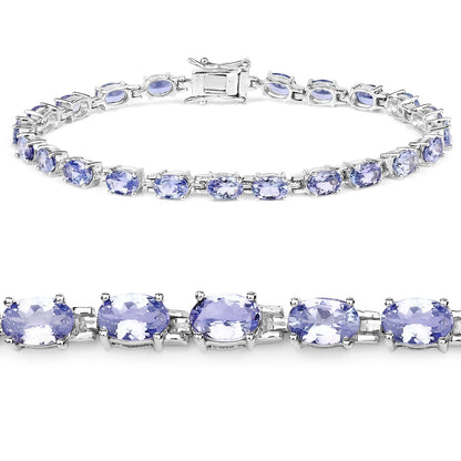 9.68 Carat Genuine Tanzanite .925 Sterling Silver Bracelet  DestGlow