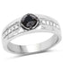 0.65 Carat Genuine Black Diamond and White Diamond .925 Sterling Silver Ring by Bids.com