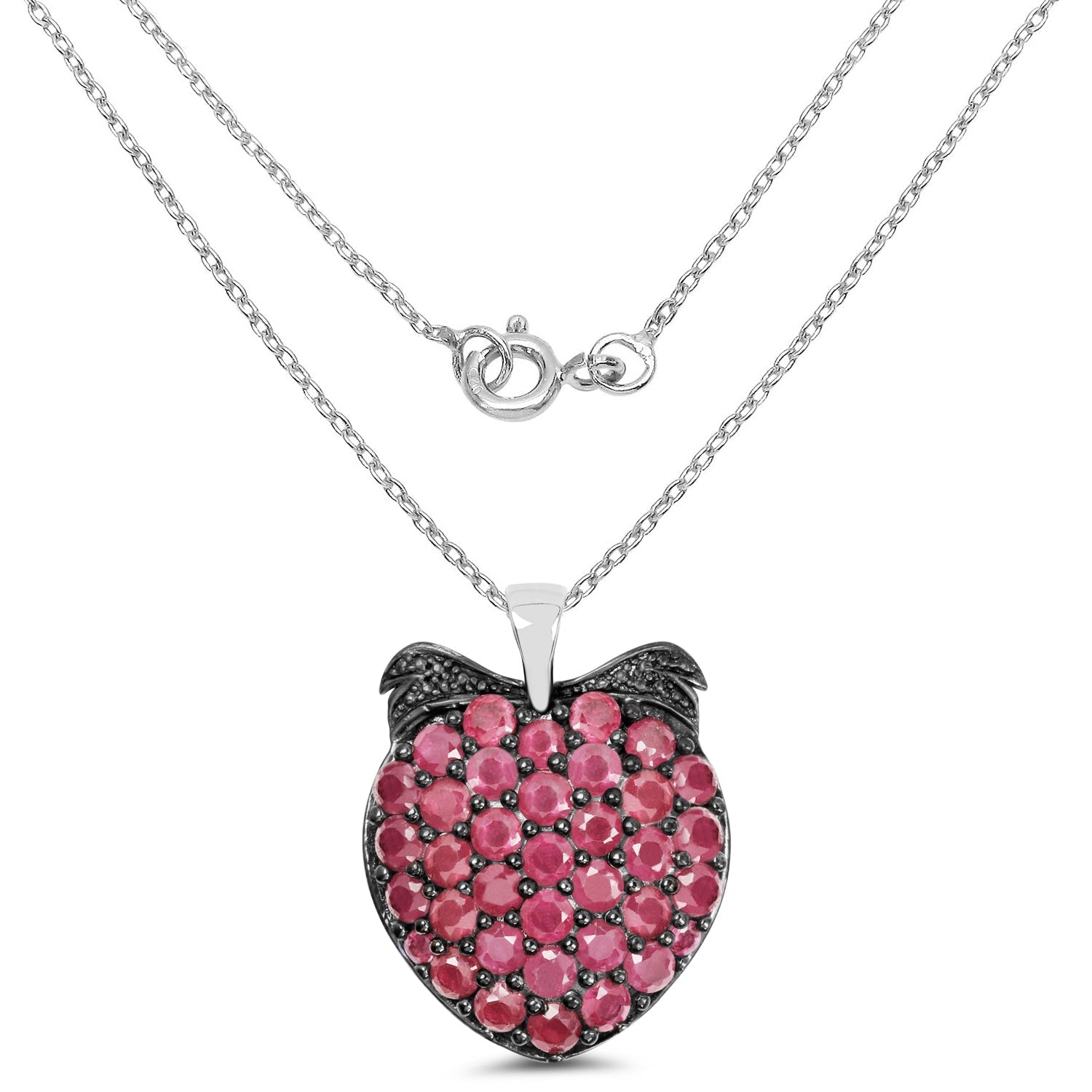 4.51 Carat Genuine Ruby .925 Sterling Silver Pendant  DestGlow