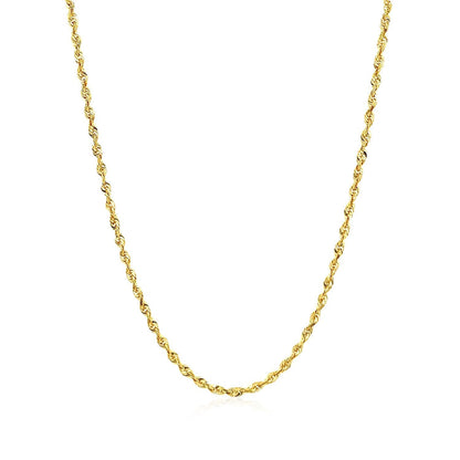 2.0mm 14k Yellow Gold Solid Diamond Cut Rope Chain by Bids.com