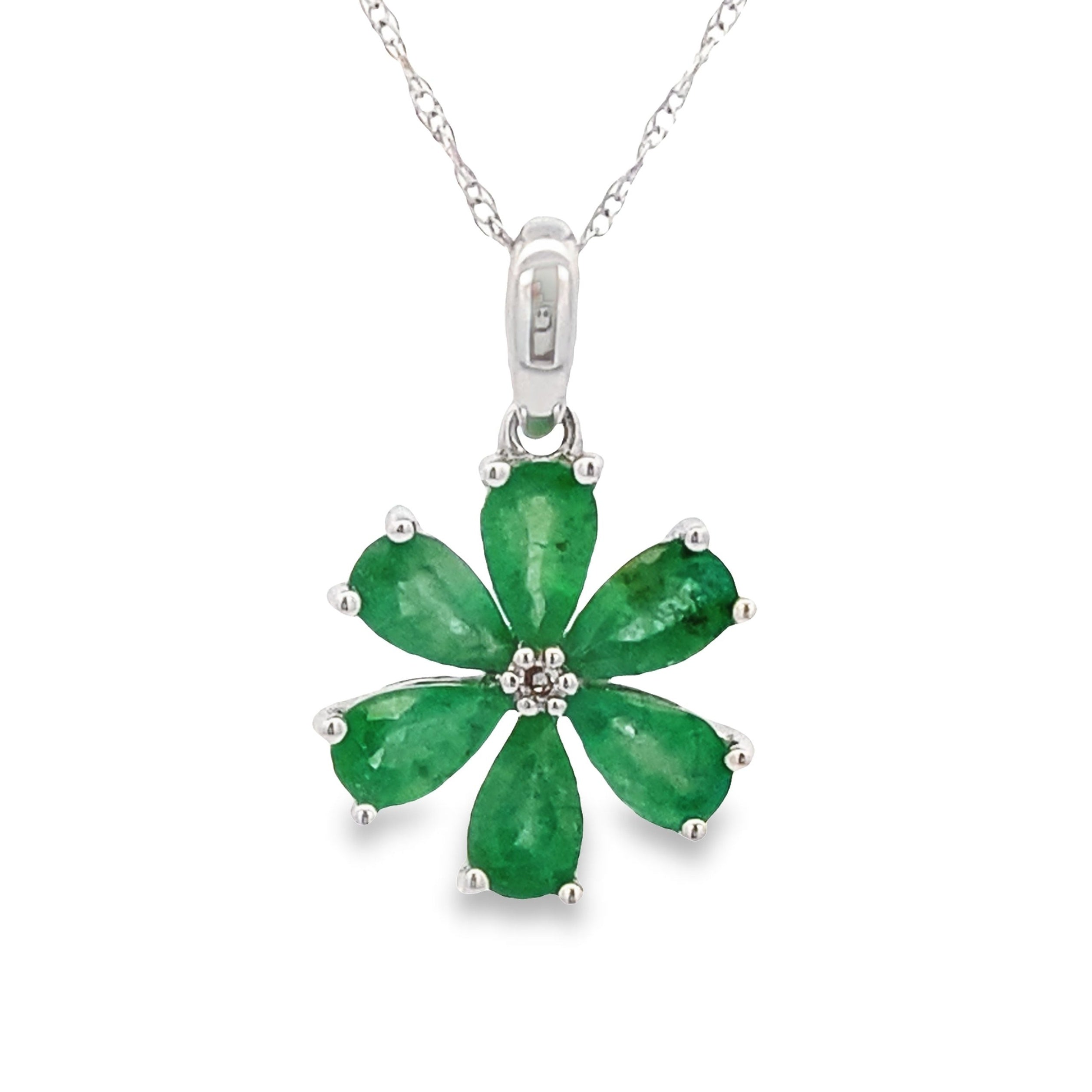 1.51ct Emerald Diamond Fashion Pendants 14KT White Gold by Bids.com