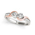 14k White And Rose Gold Round Two Diamond Curved Band Ring (5/8 cttw) by Bids.com