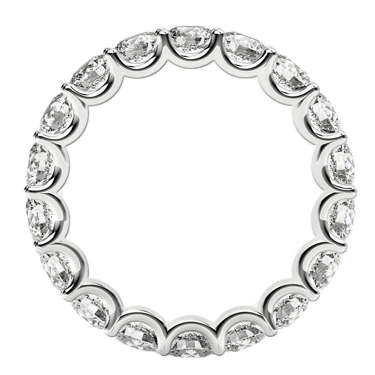 Round Cut Lab Grown Diamond Eternity Ring in 14k White Gold (2 cttw FG/VS2) by Bids.com