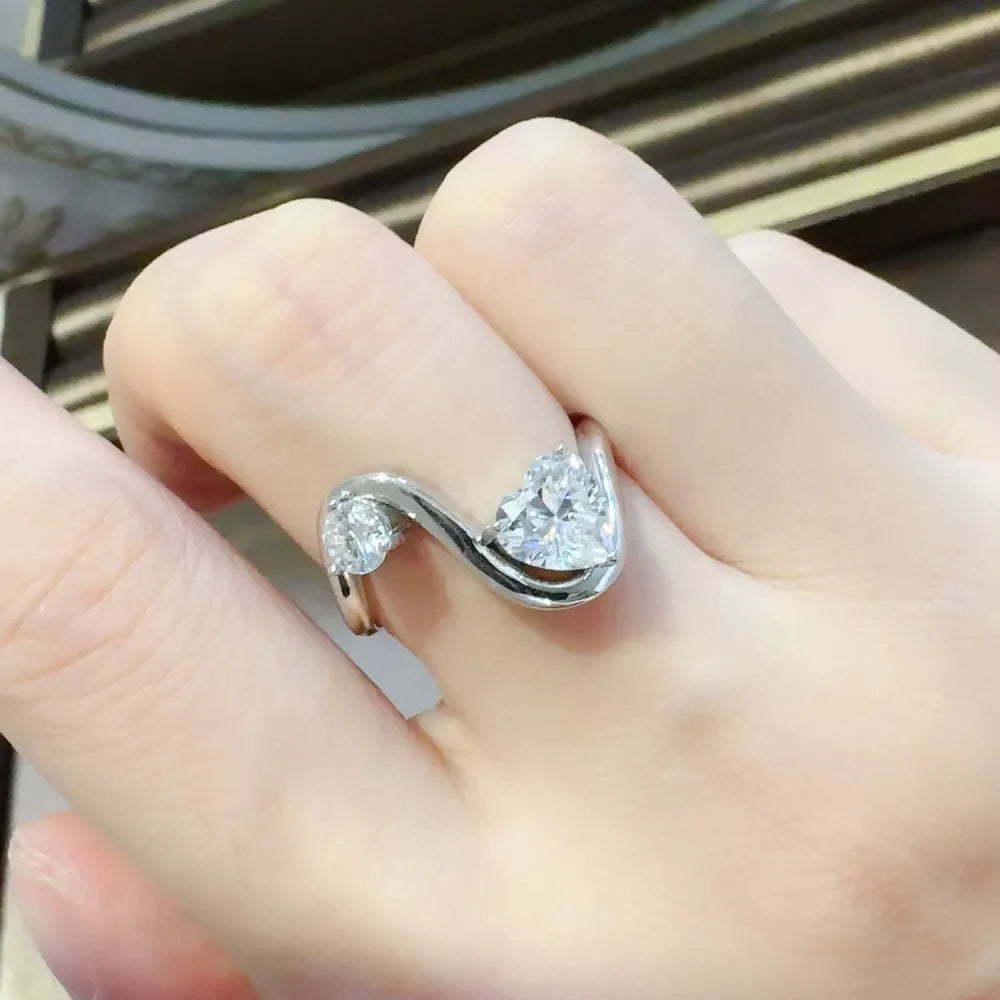1.3 Carat Sparkala™ 925 Sterling Silver Irregular Shape Ring by Sparkala