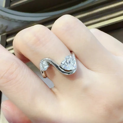 1.3 Carat Sparkala™ 925 Sterling Silver Irregular Shape Ring by Sparkala
