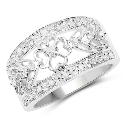 0.31 Carat Genuine White Diamond .925 Sterling Silver Ring by Bids.com