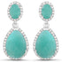 9.64 Carat Genuine Emerald and White Diamond .925 Sterling Silver Earrings  DestGlow