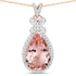8.14 Carat Genuine Morganite and White Diamond 14K Rose Gold Pendant by Bids.com