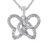 .925 Sterling Silver 1/4 cttw Prong-Set Diamond Butterfly 18" Pendant Necklace (H-I Color, I1-I2 Clarity) by Bids.com