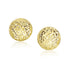 14k Yellow Gold Puff Round Earrings with Diamond Cuts by Bids.com