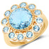 14K Yellow Gold Plated 6.59 Carat Genuine Blue Topaz .925 Sterling Silver Ring by Bids.com
