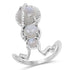 2.79 Carat Genuine Labradorite And White Topaz .925 Sterling Silver Ring by Bids.com