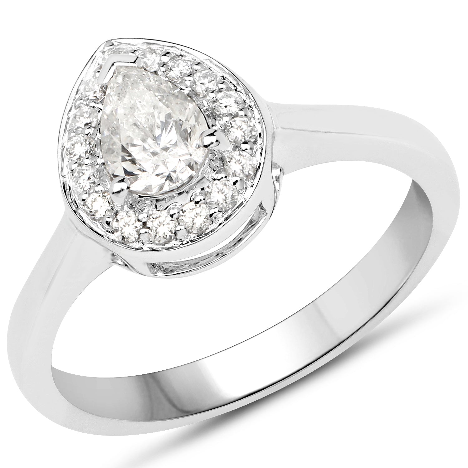 14K White Gold 0.63 Carat Genuine White Diamond Ring by Bids.com