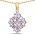 14K Yellow Gold Plated 2.58 Carat Genuine Tanzanite .925 Sterling Silver Pendant  DestGlow