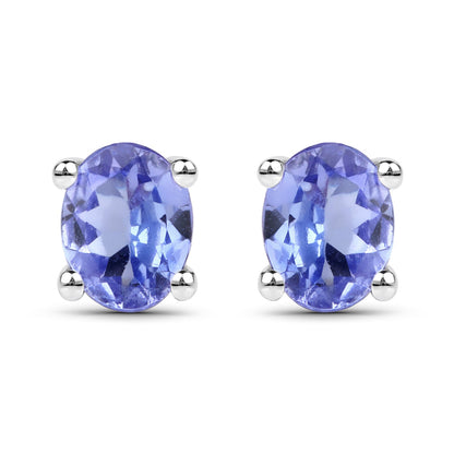 0.40 Carat Genuine Tanzanite .925 Sterling Silver Earrings  DestGlow