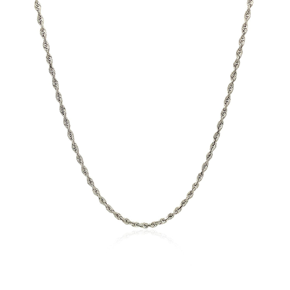 10k White Gold Solid Diamond Cut Rope Chain 1.5mm by Bids.com