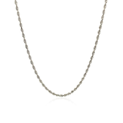 10k White Gold Solid Diamond Cut Rope Chain 1.5mm by Bids.com