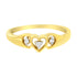 10KT Yellow Gold 1/20 cttw Diamond Triple Heart Diamond Ring (K-L, I1-I2) - Size 7 by Bids.com