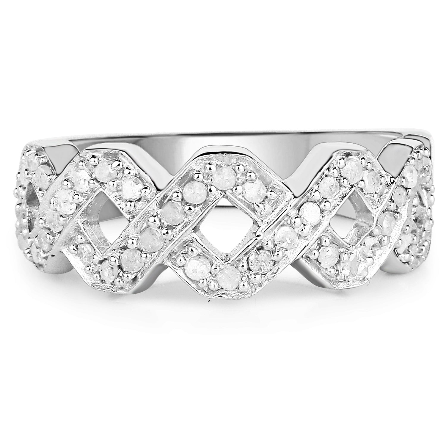 0.40 Carat Genuine White Diamond .925 Sterling Silver Ring by Bids.com