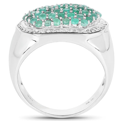 1.43 Carat Genuine Emerald .925 Sterling Silver Ring by Bids.com