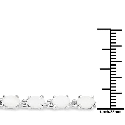 6.82 Carat Genuine Opal .925 Sterling Silver Bracelet  DestGlow