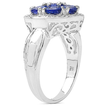 1.61 Carat Genuine Tanzanite .925 Sterling Silver Ring by Bids.com