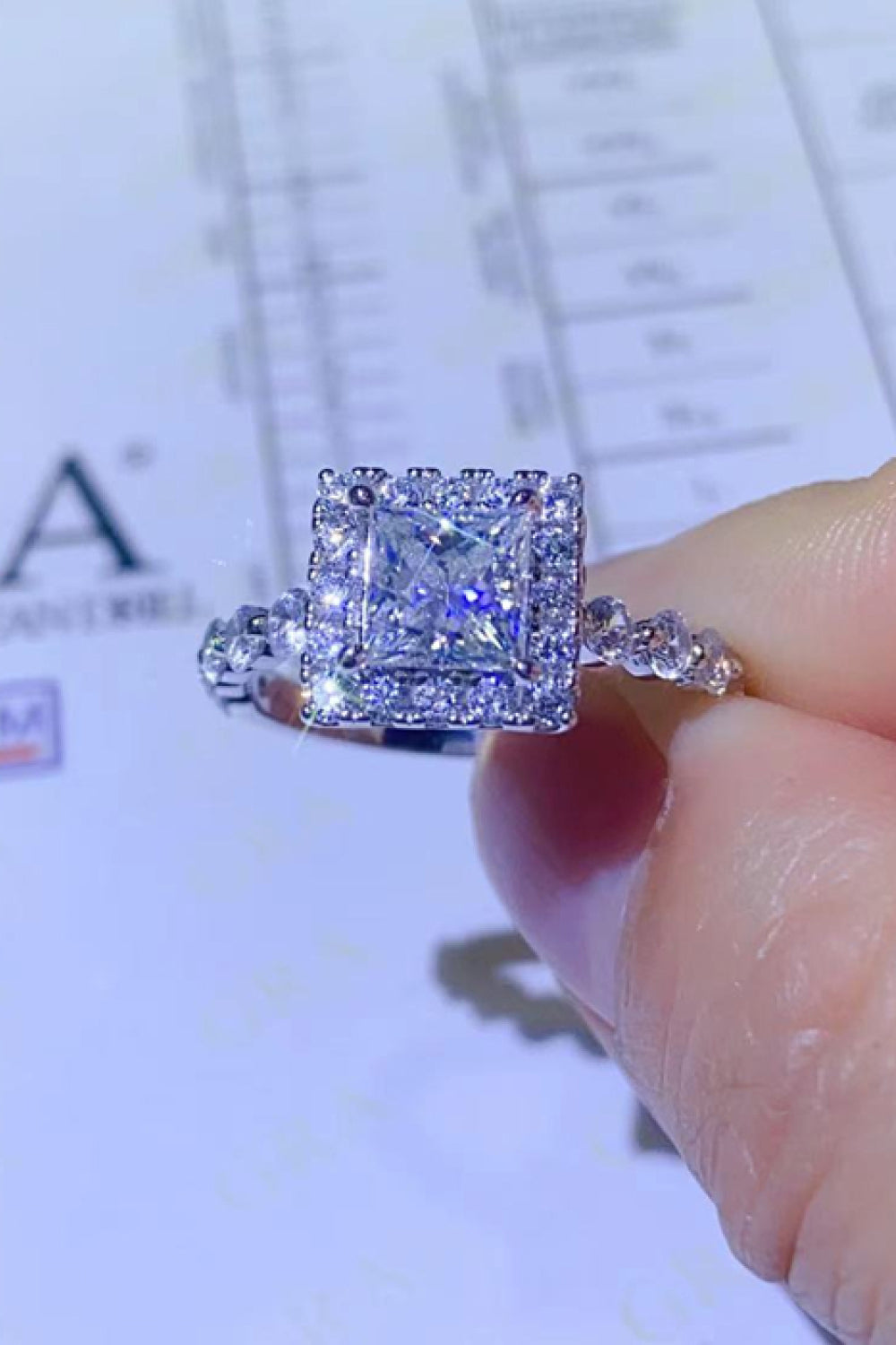 Adored 1 Carat Princess-Cut Sparkala™ Square Ring (Platinum Over Pure Sterling Silver) by Sparkala