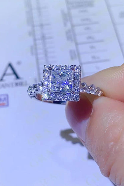 Adored 1 Carat Princess-Cut Sparkala™ Square Ring (Platinum Over Pure Sterling Silver) by Sparkala