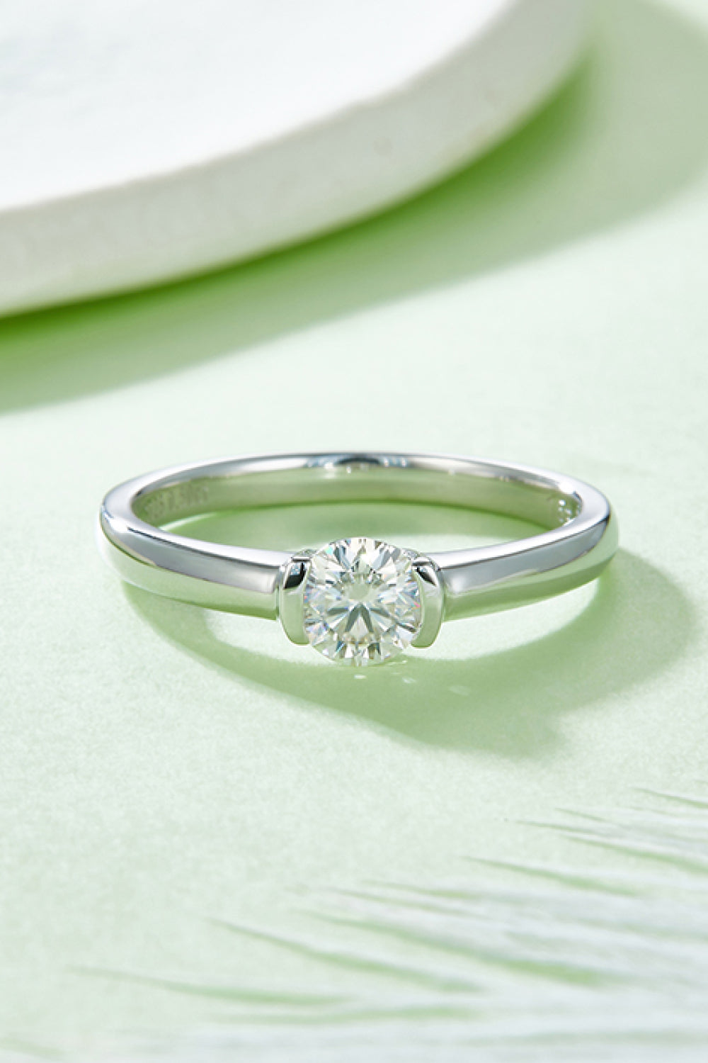 Brilliant Round Cut Sparkala™ Platinum Over Pure Sterling Silver Solitaire Ring by Sparkala