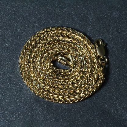 2.7mm 14k Yellow Gold Lite Diamond Cut Round Franco Chain by Bids.com