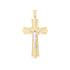 14k Two Tone Gold High Polish Diamond Cut Cross Pendant by Bids.com