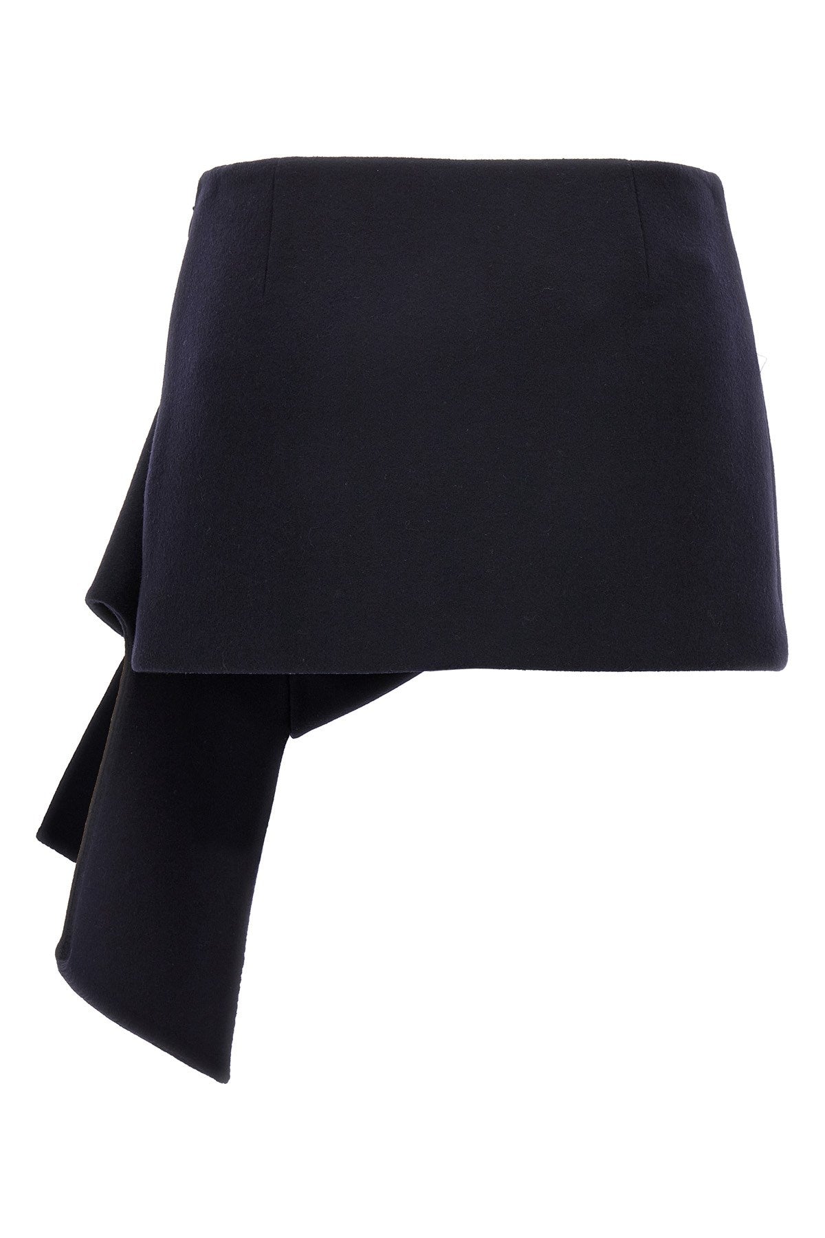 Prada Women Midnight Blue Wool Blend Mini Skirt by Luosophy