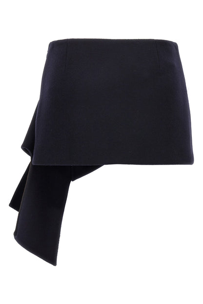 Prada Women Midnight Blue Wool Blend Mini Skirt by Luosophy