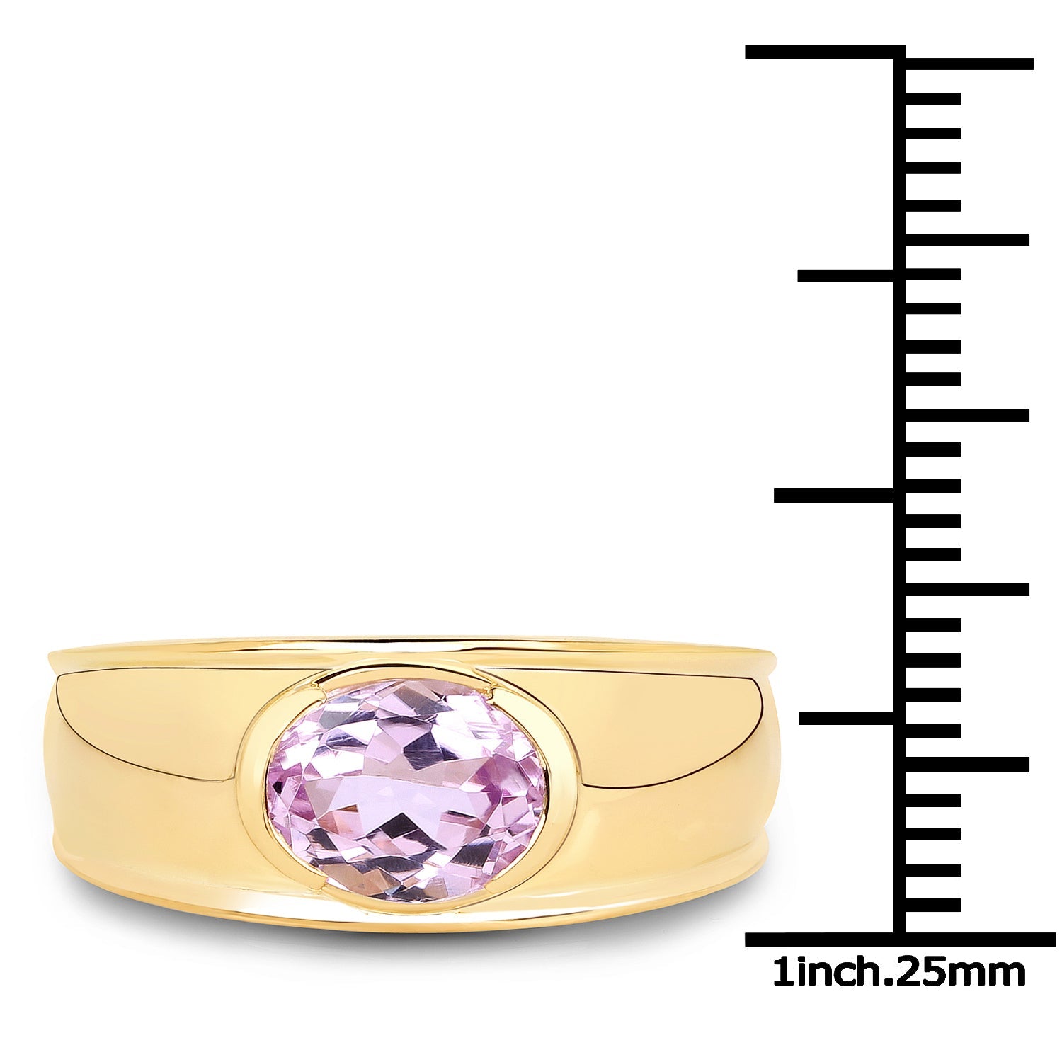 14K Yellow Gold Plated 2.40 Carat Genuine Kunzite .925 Sterling Silver Ring by Bids.com