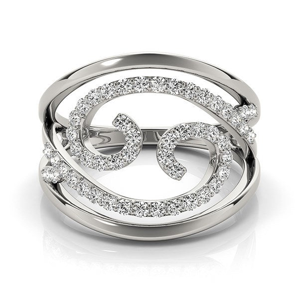 Swirl Design Diamond Ring in 14k White Gold (1/2 cttw) by Bids.com