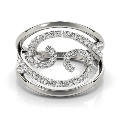 Swirl Design Diamond Ring in 14k White Gold (1/2 cttw) by Bids.com