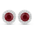 1.22 Carat Genuine Ruby and White Diamond 14K White Gold Earrings by Bids.com