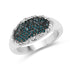 0.45 Carat Genuine Blue Diamond and White Diamond .925 Sterling Silver Ring by Bids.com