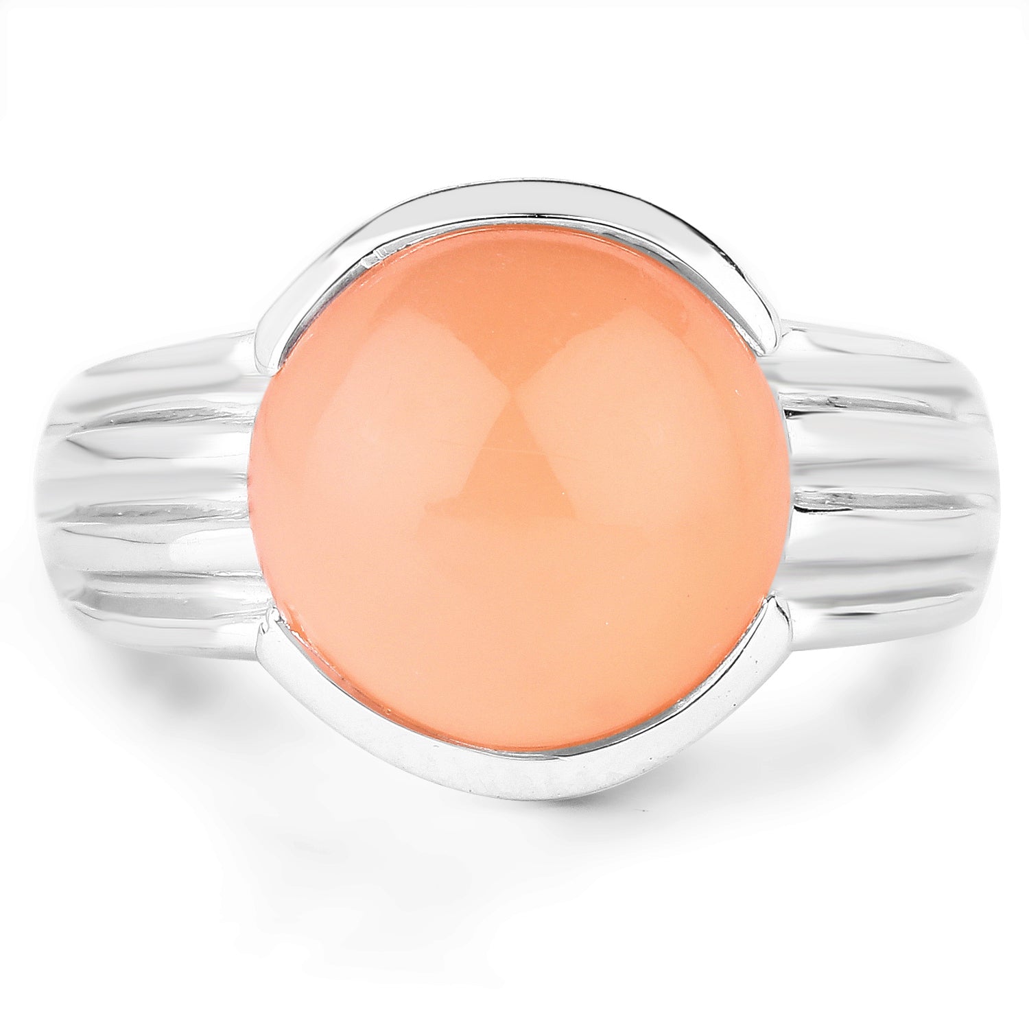 6.00 Carat Genuine Peach Moonstone .925 Sterling Silver Ring by Bids.com
