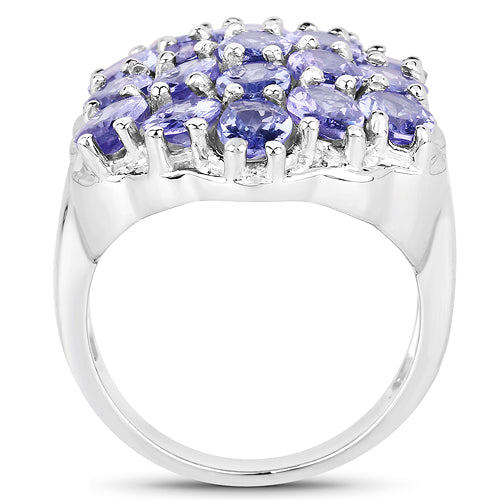 6.27 Carat Genuine Tanzanite .925 Sterling Silver Ring by Bids.com