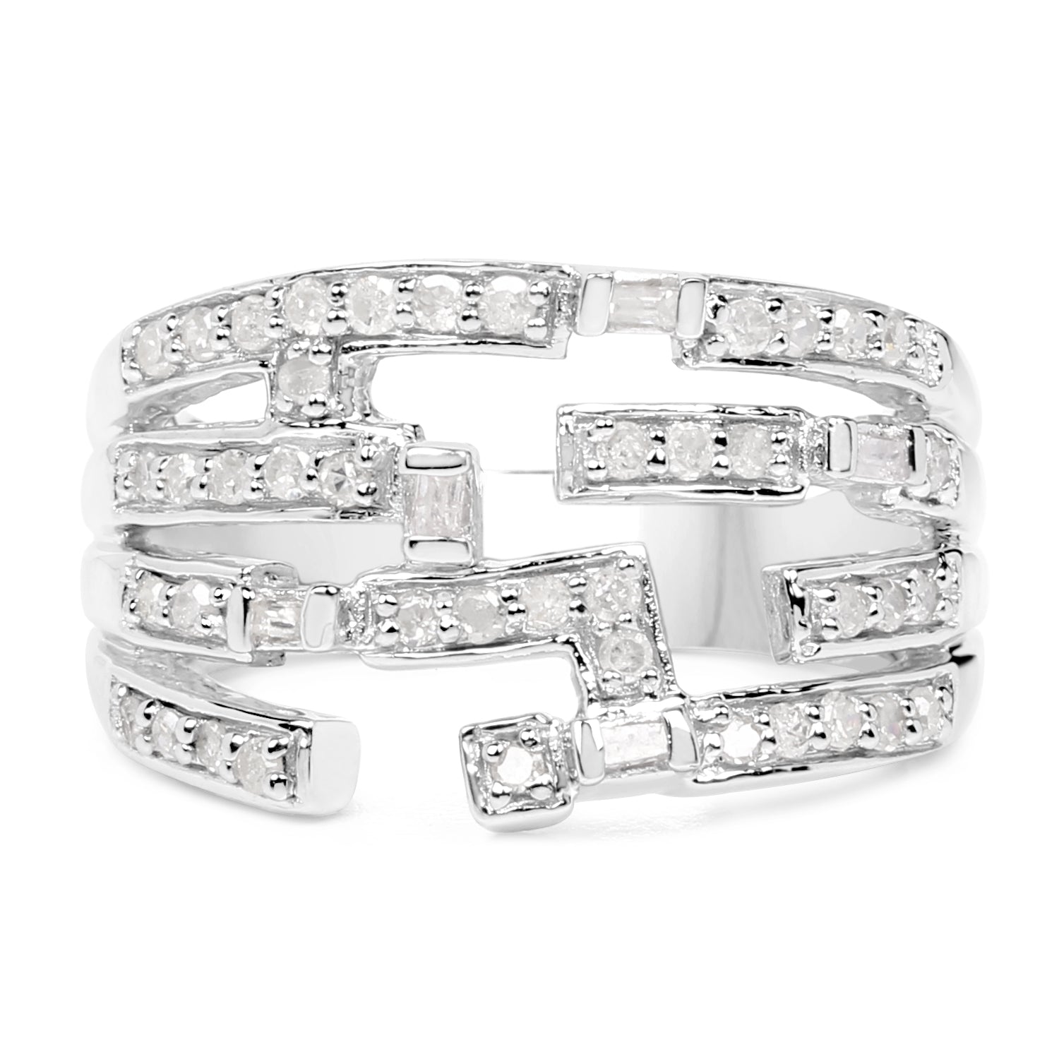 0.60 Carat Genuine White Diamond .925 Sterling Silver Ring by Bids.com