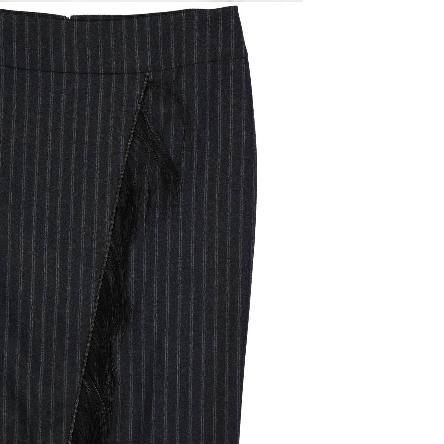 Brunello Cucinelli Wool Striped Skirt Women by Luosophy