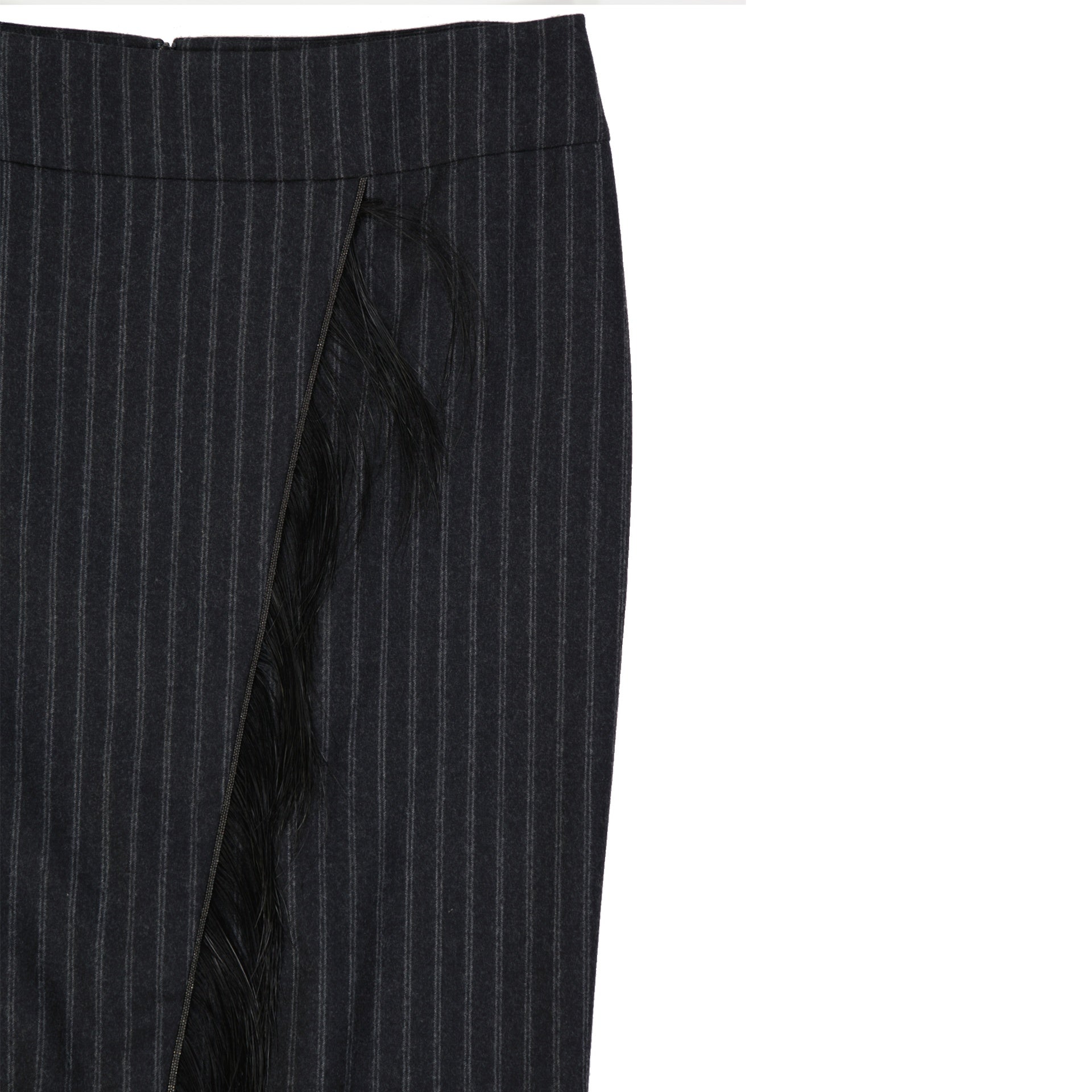 Brunello Cucinelli Wool Striped Skirt Women by Luosophy