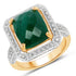5.18 Carat Dyed Emerald and White Topaz .925 Sterling Silver Ring by Bids.com