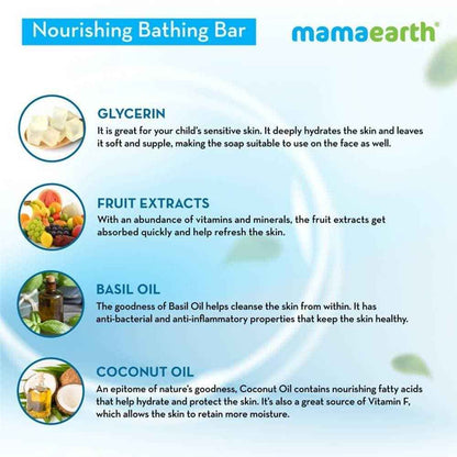 Mamaearth Nourishing Baby Bathing Bar Soap For Gently Cleanses, Retains Moisture, Fruity Essence