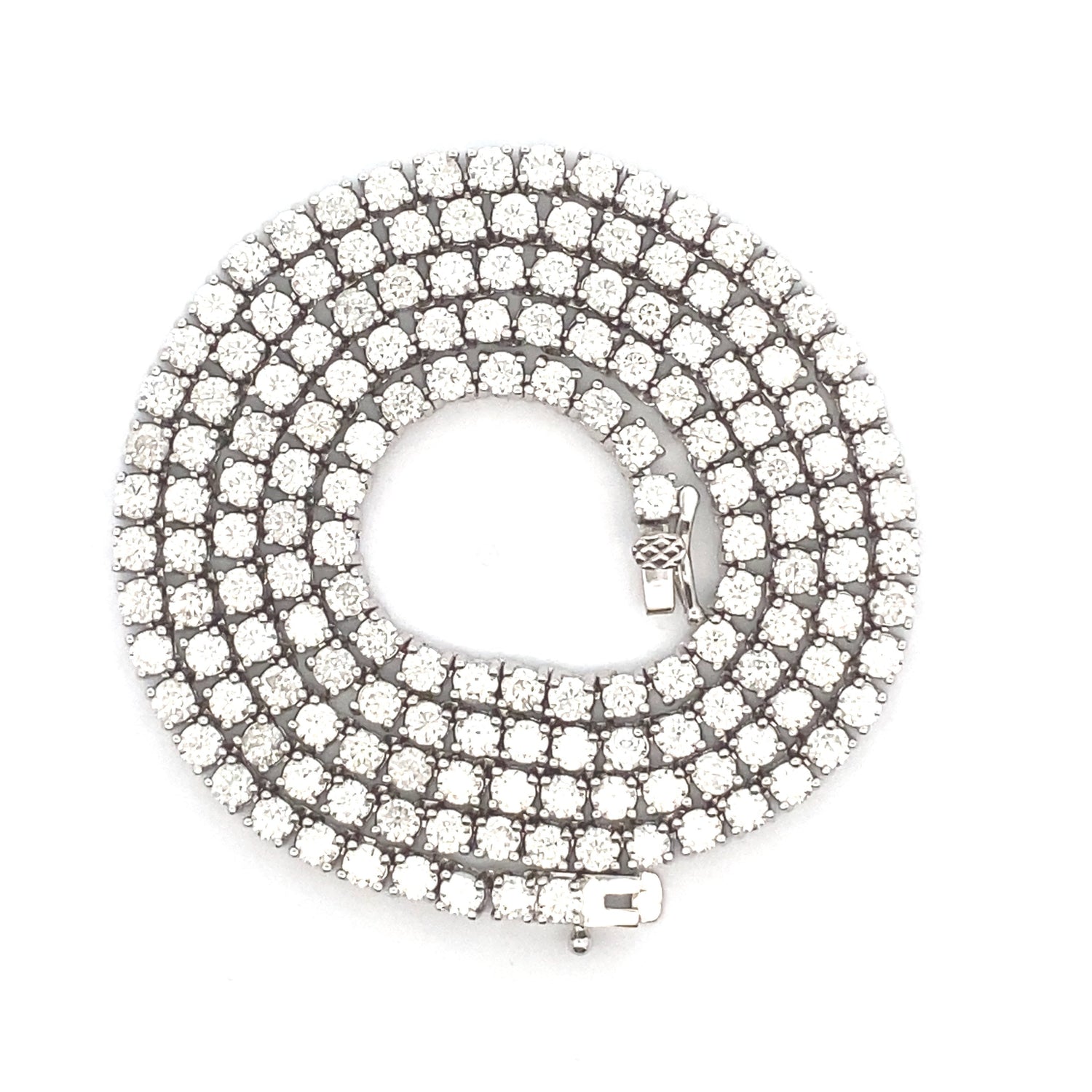 6.85ct Moissanite Tennis Necklace Sterling Silver by Bids.com
