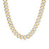 14k Two Tone Gold Miami Cuban Chain Necklace with White Pave by Bids.com