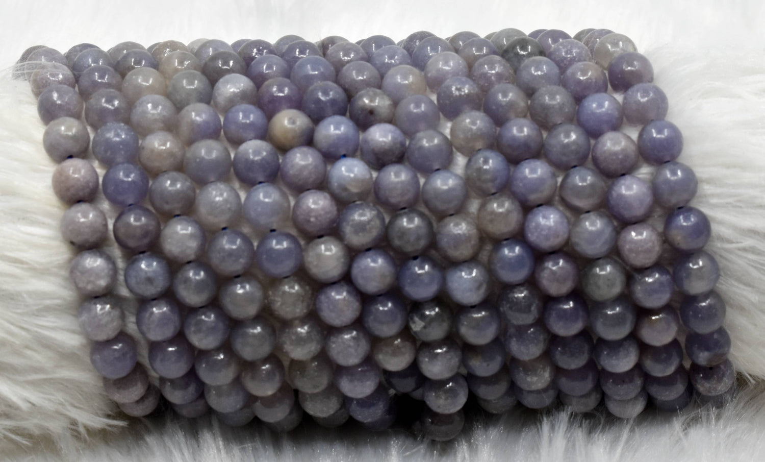 Blue Lepidolite A Grade 6mm, 8mm, 10mm Round Beads  DestGlow