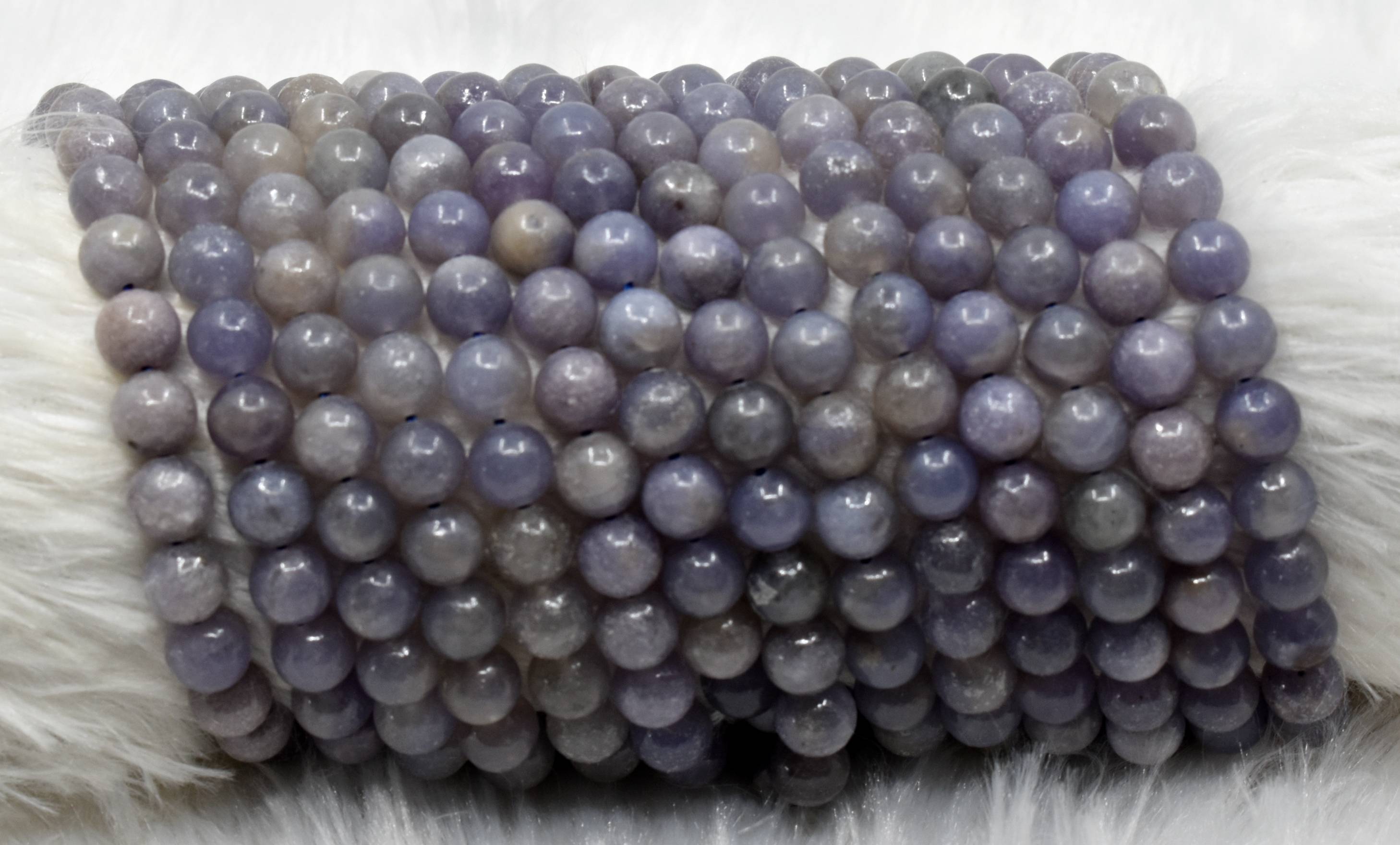 Blue Lepidolite A Grade 6mm, 8mm, 10mm Round Beads  DestGlow